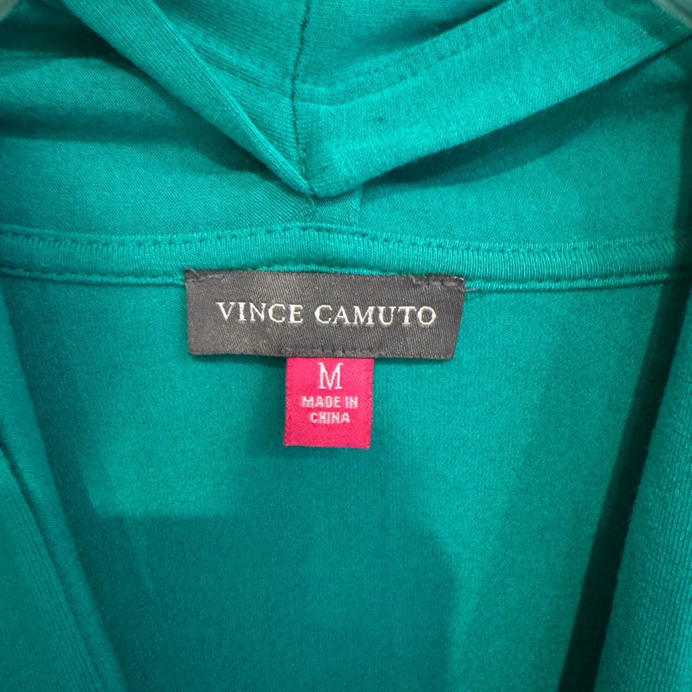 Vince Camuto Emerald Green Draped Faux Wrap Top - Picture 2 of 3